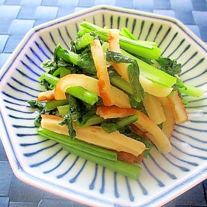 節約おかず♪かぶの葉とちくわのおかか炒め